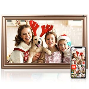 large digital photo frame 16 inch, canupdog 32gb wifi digital picture frame with 1920 * 1080 full hd ips touchscreen, auto-rotate, wall mountable, motion sensor, share via app from anywhere
