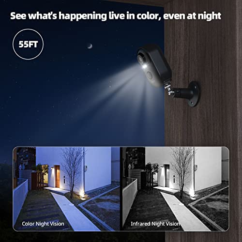 TIEJUS Outdoor Camera Wireless, 3MP Battery Powered Security Cameras with Night Vision, 2 Way Audio, PIR Detection, Spotlight & Siren Surveillance Camera, 2.4Ghz WiFi Only, IP66 Weatherproof, Cloud/SD