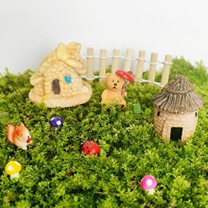 BEZALEL Miniature Fairy Garden Supplies Kit - Fairy Garden Miniatures with Miniature Animals Houses, Bridge for Yard Bonsai, Micro Landscape - Mini Fairy Garden Accessories Outdoor Decor