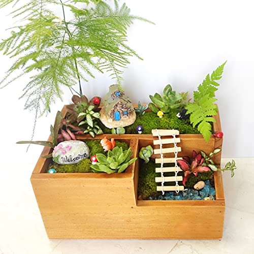 BEZALEL Miniature Fairy Garden Supplies Kit - Fairy Garden Miniatures with Miniature Animals Houses, Bridge for Yard Bonsai, Micro Landscape - Mini Fairy Garden Accessories Outdoor Decor