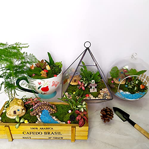 BEZALEL Miniature Fairy Garden Supplies Kit - Fairy Garden Miniatures with Miniature Animals Houses, Bridge for Yard Bonsai, Micro Landscape - Mini Fairy Garden Accessories Outdoor Decor