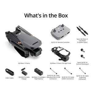 DJI Mavic 3 Classic, Drone with 4/3 CMOS Hasselblad Camera for Professionals, 5.1K HD Video, 46 Mins Flight Time, Omnidirectional Obstacle Sensing, 15km Transmission Range, Smart Return to Home