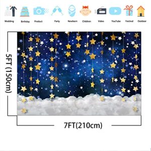 Mocsicka Twinkle Twinkle Little Star Backdrop Navy Blue Galaxy Starry Sky Gold Glitter Little Star Baby Shower Decorations 7x5ft Newborn Baby Children Portrait Photography Background