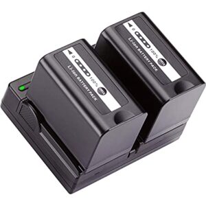 BM Premium 2 VW-VBD58 Batteries and Dual Bay Charger for Panasonic AG-VBR59, BGH1, HC-X1, HC-X1500, HC-X2000, AG-CX10, AG-CX350, AG-UX180, AG-AC30, AG-UX90, AG-DVX200, HC-MDH3E, AJ-PX270, AJ-PX230