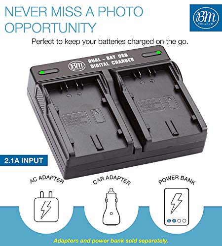 BM Premium 2 VW-VBD58 Batteries and Dual Bay Charger for Panasonic AG-VBR59, BGH1, HC-X1, HC-X1500, HC-X2000, AG-CX10, AG-CX350, AG-UX180, AG-AC30, AG-UX90, AG-DVX200, HC-MDH3E, AJ-PX270, AJ-PX230