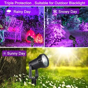 DECKALY Christmas Blacklight Spotlight 10W Purple LED IP65 Waterproof Outdoor Landscape Lighting with US Plug for Christmas Decorative,Dance Party,Stage Lighting,Body Paint,Yard,Lawn 1 Pack