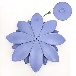 John's Studio Metal Flower Wall Decor Iron Succulent Sculpture Floral Hanging Art Decoration for Indoor Outdoor Home Garden Patio Bedroom Living Room -12.2 Inches Purple