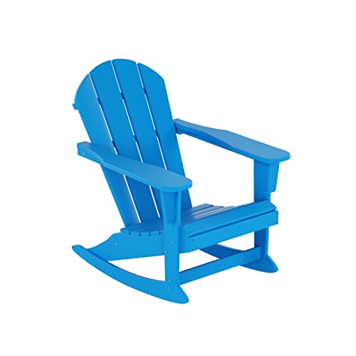 WO Home Furniture Patio Rocking Chair Outdoor Adirondack Rocker Chair (Pacific Blue)