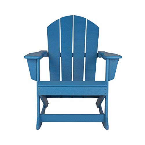 WO Home Furniture Patio Rocking Chair Outdoor Adirondack Rocker Chair (Pacific Blue)