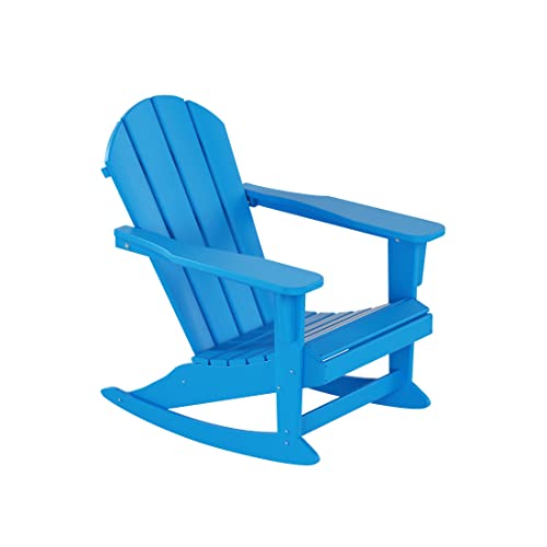 WO Home Furniture Patio Rocking Chair Outdoor Adirondack Rocker Chair (Pacific Blue)