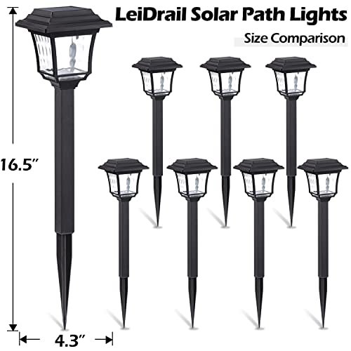 LeiDrail Solar Pathway Lights 8 Pack Solar Garden Lights with 2 Modes Waterproof Outdoor Path Light Warm White/Cool White LED Landscape Lighting for Yard Lawn Sidewalk Driveway Garden