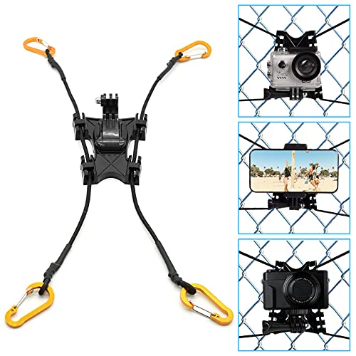 fotoconic Backstop Chain Link Fence Mount Holder Compatible with GoPro, Insta360 One X2, Smart Phones, Mevo Star and Other Action Cameras for Recording Baseball Basketball Softball and Tennis Game