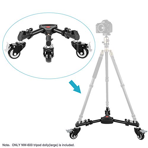 Neewer Photography Tripod Dolly, Heavy Duty with Larger 3-inch Rubber Wheels, Adjustable Leg Mounts and Carry Bag for Tripods, Light Stands for Photo Video Lighting, Load up to 50 pounds