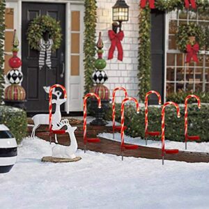 Doingart Candy Cane Solar Lights Christams Ourdoor Decoration Clearance - 4 Pack Outdoor Candy Cane Stakes with Built-in LED Lights for Pathway Walkway Christmas Decorations, 23 inch