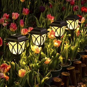 SOLPEX 6 Pack Solar Pathway Lights, LED Decorative Solar Outdoor Lights, Garden Lights Solar Powered Waterproof for Landscapes, Yard, Gardens, Pathways, Walkways and Driveways