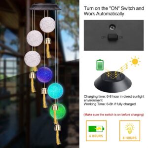 Winzwon Gifts for Mom Mothers Day from Daughter Solar Wind Chimes Outdoor Home Mobile Hanging Garden Patio Porch Yard Decor Birthday Gifts for Women