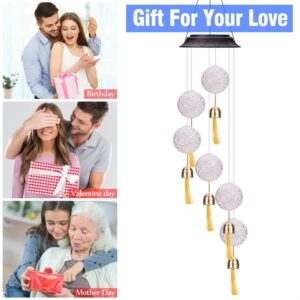 Winzwon Gifts for Mom Mothers Day from Daughter Solar Wind Chimes Outdoor Home Mobile Hanging Garden Patio Porch Yard Decor Birthday Gifts for Women