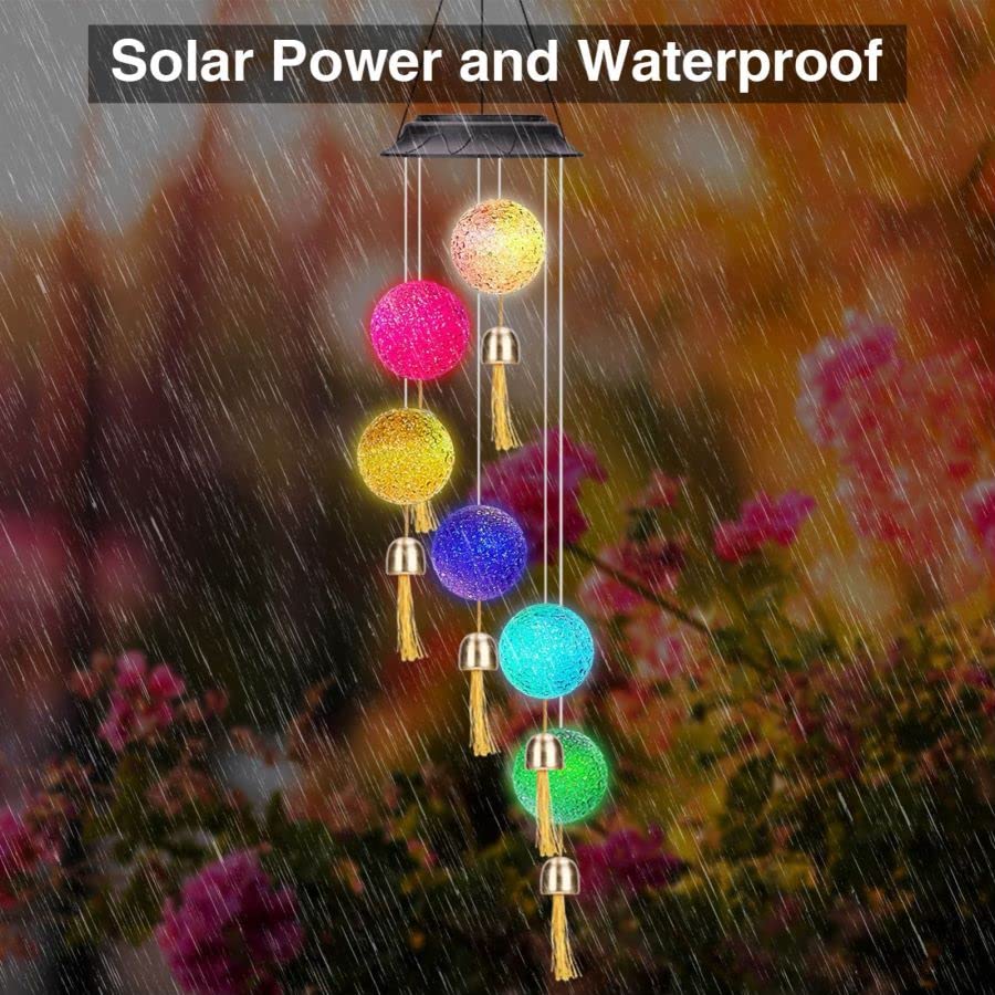 Winzwon Gifts for Mom Mothers Day from Daughter Solar Wind Chimes Outdoor Home Mobile Hanging Garden Patio Porch Yard Decor Birthday Gifts for Women