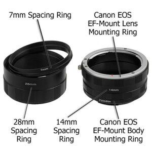 Fotodiox Macro Extension Tube Set Compatible with Canon EOS EF/EF-S Cameras for Extreme Macro Photography