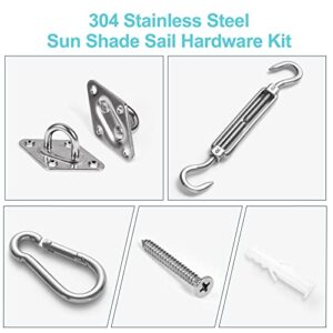 HOMPER Awning Attachment Set, Heavy Duty Sun Shade Sail Stainless Steel Hardware Kit for Garden Triangle and Square, Rectangle, Sun Shade Sail Fixing Accessories