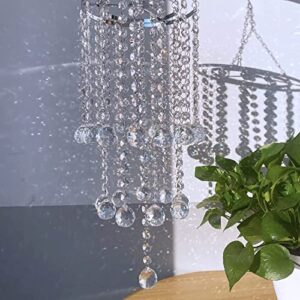 longsheng Chandelier Wind Chimes Shape Clear Crystal Prisms Balls Beads Hanging Suncatcher Pendant Garden Outdoor Home Decor Gifts