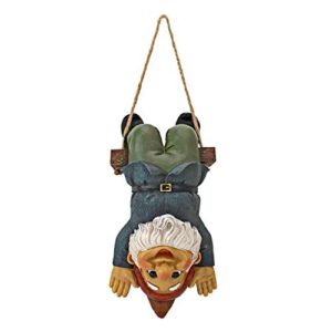 design toscano qm2452500 alfie the acrobat swinging outdoor garden funny lawn gnome statues, multicolored