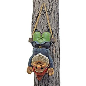 Design Toscano QM2452500 Alfie The Acrobat Swinging Outdoor Garden Funny Lawn Gnome Statues, Multicolored