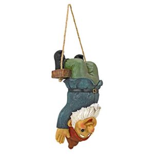 Design Toscano QM2452500 Alfie The Acrobat Swinging Outdoor Garden Funny Lawn Gnome Statues, Multicolored