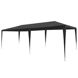 festnight 10′ x 20′ garden outdoor gazebo canopy pop up sun steel frame shade heavy duty patio party wedding tent bbq camping shelter waterproof pavilion cater events black