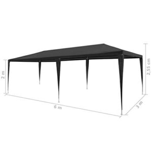 Festnight 10' x 20' Garden Outdoor Gazebo Canopy Pop Up Sun Steel Frame Shade Heavy Duty Patio Party Wedding Tent BBQ Camping Shelter Waterproof Pavilion Cater Events Black