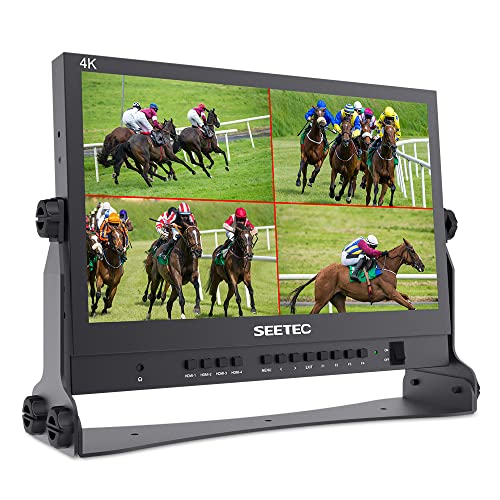 SEETEC ATEM156 15.6 Inch Live Streaming Broadcast Director Monitor with 4 HDMI Input Output Quad Split Display for ATEM Mini Video Switcher Mixer Pro Studio Television Production