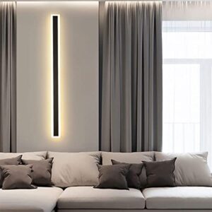 Aidenkid Outdoor LED Wall Lights Modern Wall Mounted Sconce Rectangular Long Strip Wall Lamps White Acrylic IP67 for Garden Terrace Background Wall (RGBCW, 67 INCH)