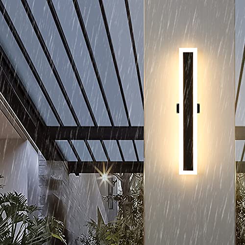 Aidenkid Outdoor LED Wall Lights Modern Wall Mounted Sconce Rectangular Long Strip Wall Lamps White Acrylic IP67 for Garden Terrace Background Wall (RGBCW, 67 INCH)