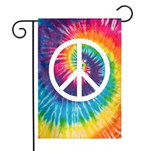 peace sign tie-dye peace sign tie-dye 1 mini garden flag 12 x18inch double side printting durable house outdoor banners for yard patio lawn decor