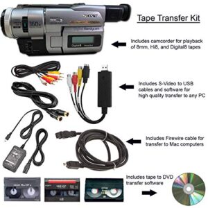 Sony Camcorder for 8mm Digital8 Hi8 Tape Transfer to Computer USB and DVD