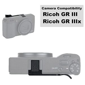 JJC Metal Thumbs Up Grip for Ricoh GR III GR IIIx GRIII GRIIIx GR3 GR3x with Hot Shoe Cover Protector Made of Aluminum Alloy Not Interfere with Controls of Camera