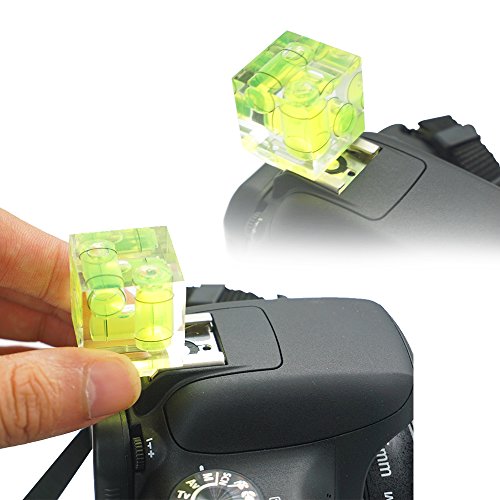 FOTYRIG Camera Level Hot Shoe Level 3 Axis Bubble Spirit Level Standard Shoe Mount Compatible with Nikon, Olympus, Pentax Digital and Film Cameras