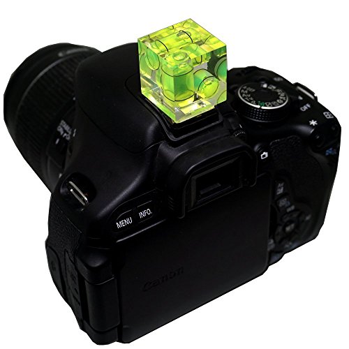FOTYRIG Camera Level Hot Shoe Level 3 Axis Bubble Spirit Level Standard Shoe Mount Compatible with Nikon, Olympus, Pentax Digital and Film Cameras