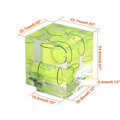 FOTYRIG Camera Level Hot Shoe Level 3 Axis Bubble Spirit Level Standard Shoe Mount Compatible with Nikon, Olympus, Pentax Digital and Film Cameras
