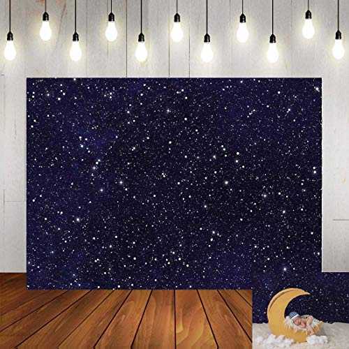 Night Sky Star Backdrops Universe Space Theme Starry Photography Backdrop Galaxy Stars Children Boy 1st Birthday Party Photo Background Newborn Baby Shower Banner Photo Studio Booth 7x5ft Vinyl