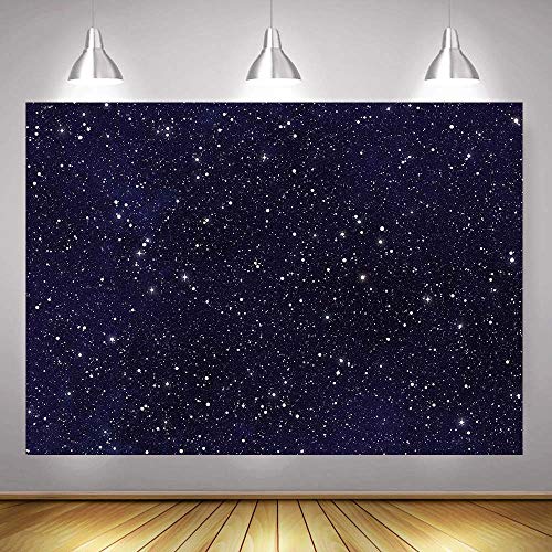 Night Sky Star Backdrops Universe Space Theme Starry Photography Backdrop Galaxy Stars Children Boy 1st Birthday Party Photo Background Newborn Baby Shower Banner Photo Studio Booth 7x5ft Vinyl