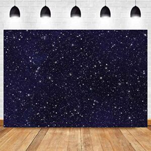 Night Sky Star Backdrops Universe Space Theme Starry Photography Backdrop Galaxy Stars Children Boy 1st Birthday Party Photo Background Newborn Baby Shower Banner Photo Studio Booth 7x5ft Vinyl