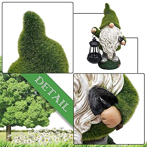 Yiexson Cartoon Gnome Dwarf Statue Garden Lighting Waterproof Light Solar Night Decorative Figuri Courtyard Lawn Lamp Resin Outdoor B1E8