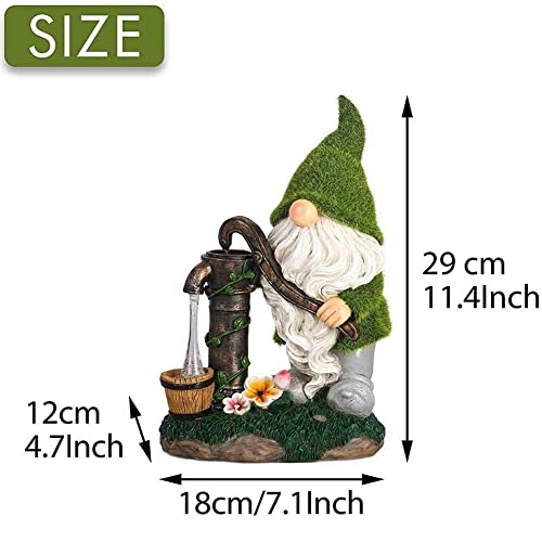 Yiexson Cartoon Gnome Dwarf Statue Garden Lighting Waterproof Light Solar Night Decorative Figuri Courtyard Lawn Lamp Resin Outdoor B1E8