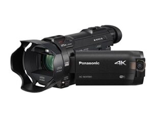 panasonic 4k cinema-like video camera camcorder hc-wxf991k, 20x leica dicomar lens, 1/2.3″ bsi sensor, 5-axis hybrid o.i.s, hdr mode, evf, wifi, multi scene video recording (black)