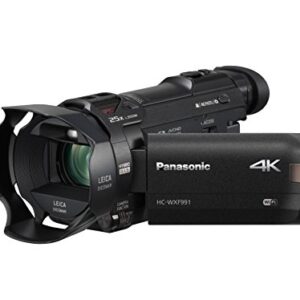 Panasonic 4K Cinema-Like Video Camera Camcorder HC-WXF991K, 20X Leica DICOMAR Lens, 1/2.3" BSI Sensor, 5-Axis Hybrid O.I.S, HDR Mode, EVF, WiFi, Multi Scene Video Recording (Black)