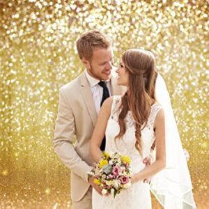LYWYGG 7x5FT Vinyl Photography Backdrop Golden Particles Speckle Dreamy Fantasy Dreamlike Theme Metal Festive Holiday Party Decorative Photography Backdrop CP-10