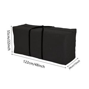 PATERIC Outdoor Cushion Storage Bag 48 Inch Large Waterproof Patio Pillow Storage Cover for Garden Furniture Cushions Protection Water Resistant, Black
