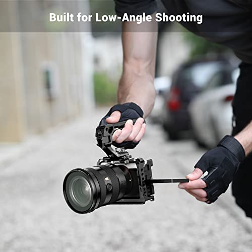 SmallRig Lightweight NATO Top Handle, Quick Release NATO Grip for DSLR Camera Cage, Universal Top Handle with 5 Cold Shoe Adapters and NATO Clamp (Lite) - 3766