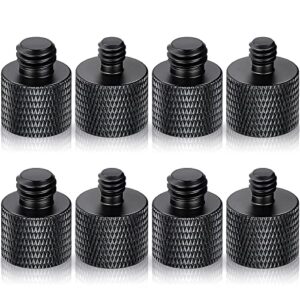 8 pack camera screw adapter 1/4 male to 3/8 female and 3/8 male to 1/4 female camera screw adapter for camera tripod stand microphone stand mic mount (black)